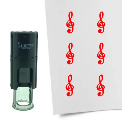 Produktbild von CombiCraft Selbstfärbender Stempel 'Notenschlüssel' in der Farbe Rot, Ø10mm