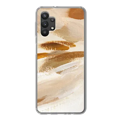 Produktbild von MuchoWow® Handyhülle Schutzhülle Hülle für Samsung Galaxy A32 5G Farbe - Beige - Weiß Silikon Softcase Handy Hülle - Softcase