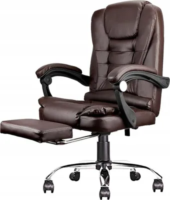 Produktbild von Bürodrehstuhl boss mit Fußstütze - Leder braun ko22br