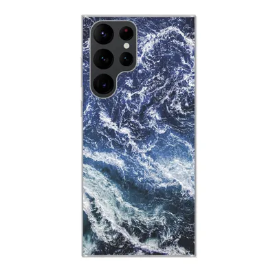 Produktbild von MuchoWow® Handyhülle Schutzhülle Hülle für Samsung Galaxy S22 Ultra Naturstein - Meer - Marmor Silikon Softcase Handy Hülle - Abbildung