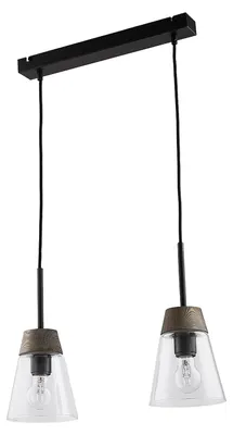 Immagine prodotto di Lampada a sospensione DOMINO nera 2xE27x40W in metallo, dimensioni: 60x45x15 cm, IP20, Jupiter