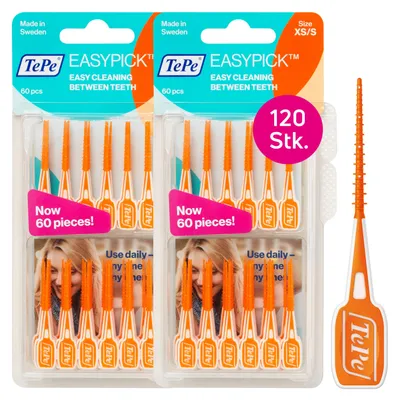 Produktbild von 120 St. TePe EasyPick im Doppelpack, XS/S, 2 x 60 Stück, Interdental Zahnstocher