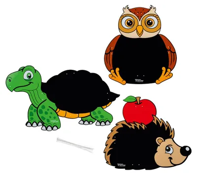 Produktbild von Tiertafeln 3er-Set Outdoor Kreidetafeln Igel Eule Schildkroete