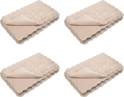Produktbild von vidaXL Rutschfeste Decke aus Kunstkaninchenfell Olite 4 pcs Beige