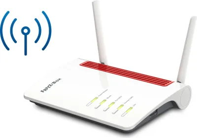 Produktbild von AVM FRITZ!Box 6850 (LTE-Modem, bis zu 150 MBit/s, WLAN AC+N bis 866 MBit/s (5 GHz) und 400 MBit/s (2, 4 GHz), 4 x Gigabit-LAN, 1x USB 3.0)