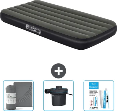 Produktbild von Bestway Luftmatratze - 1 Person - 99 x 188 x 28 cm - Blau - Inklusive Zubehör