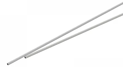 2 runde Edelstahlrohre 304, Ø1 mm, Wand 0,15 mm, 300 mm
