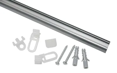 Aluminium-Vorhangschiene 13 mm, 150 cm, inkl. Zubehör