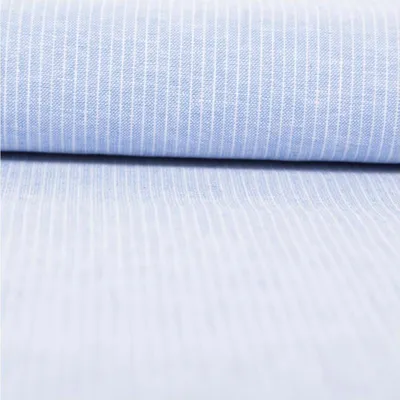Produktbild von Leinenstoff Meterware Baumwollstoff Chambray hellblau 1,38m