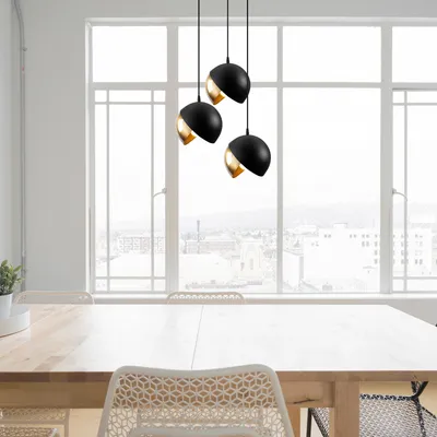 Immagine prodotto di Opviq, Berceste - 252-S2, lampadario, nero, metallo, 40 x 40 x 114 cm