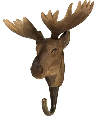 Produktbild von Wildlife Garden Decohook Wandhaken Elch (handgeschnitzt)