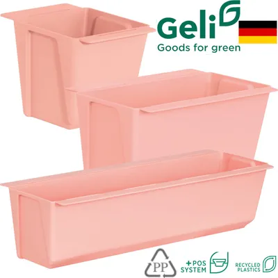 Produktbild von Geli | Pflanzkübel Set 3In1 - 10X10 Cm - Rosa - Ideal Für Euro-Paletten - Platzsparend Und Vielseitig - 37 /18/10 x10x10 cm