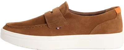 Obrázok produktu pre Tommy Hilfiger, pánske vodičské topánky Hybrid Loafer, z velúrovej kože, hnedé (Cocon)