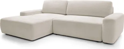 Zdjęcie produktu dla FURNLUX Sofa narożna Bouli beżowo-czarna 264 cm / Kolor główny: beżowy / Wymiary: 264 x 82 x 162 cm