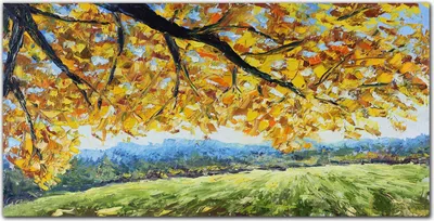 Produktbild von Coloray Bild aus Leinwand 140x70 Leinwand Dekoration - Baum Blätter im Herbst