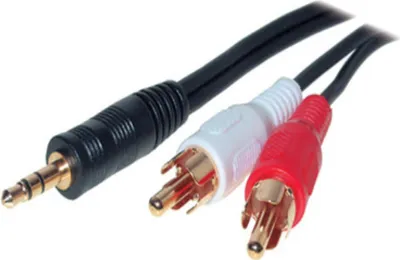 Produktbild von S/CONN maximum connectivity Klinke Cinch Kabel-Klinkenstecker 3,5mm Stereo auf 2 Cinchstecker, vergoldete Kontakte, 1,5m (30832-G)