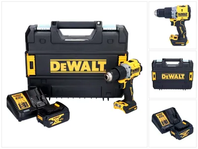 Zdjęcie produktu dla Akumulatorowa wiertarko-wkrętarka udarowa DeWalt DCD 805 M1T 18 V 90 Nm bezszczotkowa + 1x akumulator 4,0 Ah + ładowarka + TSTAK