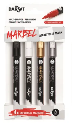 Produktbild von Darwi Marbel Satz von Markern 0,7 mm Basic 4 Stück