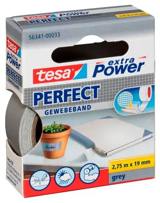Produktbild von TESA 56341-33, Grau, Bündelung, Befestigung, Handwerk, Kennzeichnung, Verstärkung, 2,75 m, 19 mm, 1 Stück(e)