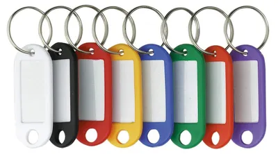 Imagen del producto de Juego de 200 llaveros con etiquetas personalizables