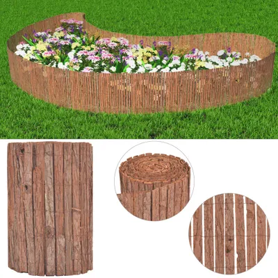 Image de The Living Store Clôture de jardin en écorce 1000×50 cm