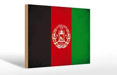 Produktbild von Holzschild Flagge Afghanistans 30x20cm Afghanistan Vintage
