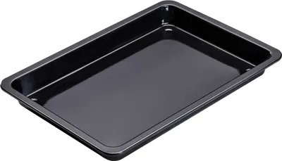 Image de Oetker 42 x 29 cm BACK-IDEE, plaque à pizza carrée de grande longévité, pour des pizzas croustillantes au four, résistante à la chaleur & émaillée (couleur : noir)