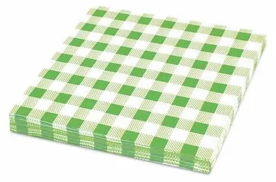Produktbild von 400x Servietten Prägeservietten 33 x 33cm 1-lagig KARO grün
