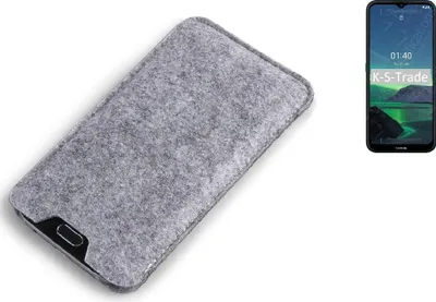 Produktbild von K-S-Trade Filz Handyhülle kompatibel mit Nokia 1.4 Schutzhülle Filztasche Filz Tasche Case Sleeve Handy Hülle Filzhülle grau