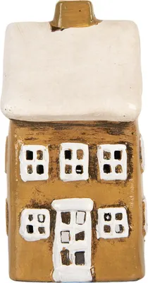Immagine prodotto di Clayre & Eef Portacandele House 8x7x15 cm in Vetroceramica marrone