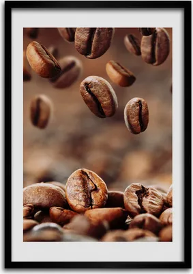 Produktbild von Bild - Bilderrahmen - 50 cm x 70 cm - MDF - Rahmen - Wandkunst Körner Kaffee