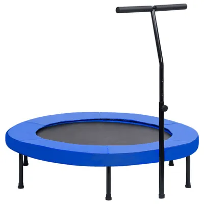 Zdjęcie produktu dla Trampolina fitness z uchwytem i podkładką zabezpieczającą 122 cm