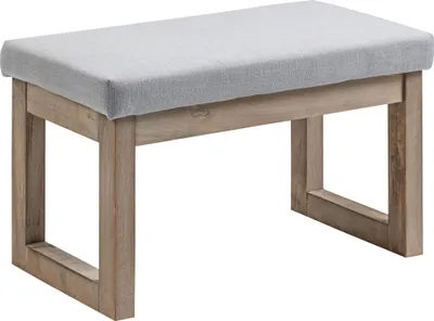 Produktbild von HOMCOM Fußbank Fußhocker Polsterhocker mit Leinenoptik, Sitzhocker mit Holzbeine