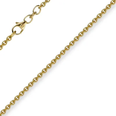 Produktbild von 2,3mm Kette Collier Rundankerkette aus 750 Gold Gelbgold, 80cm Uni