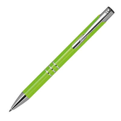 Produktbild von 10 Kugelschreiber aus Metall / vollfarbig lackiert / hellgrün (matt)
