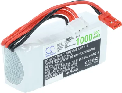 Produktbild von vhbw Akku kompatibel mit JST-SYP-2P Stecker für Modellbau (1000mAh, 11,1V, Li-Polymer, 72 x 31 x 23 mm)