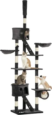 Produktbild von Katzenbaum Kratzbaum Katzenkratzbaum Kletterbaum Katze Sisal deckenhoch (Grau)