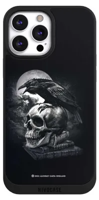 Produktbild von NIVOCASE Handyhülle für Apple iPhone 13 Pro Max Hülle NIVOpure Case Schwarz Rabe Schädel Totenköpfe