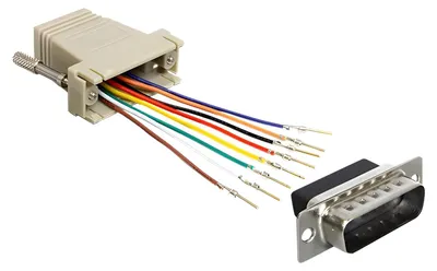 Produktbild von DELOCK Adapter D-Sub15 -> RJ45 St/Bu Montagesatz