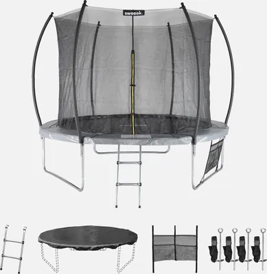 Immagine prodotto di Trampolino 305cm con rete interna e pacco di accessori, Grigio