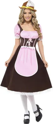 Produktbild von Smiffys - "Tavern" Kostüm-Kleid für Damen SM1337 (M) (Braun/Pink)