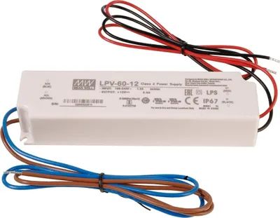 Produktbild von Netzgerät, CV, LPV-60-12, spannungskonstant, 110-240V AC/50-60Hz, 12V DC, 0-5000 mA, 60,00