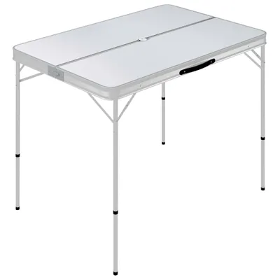Produktbild von vidaXL Klappbarer Campingtisch mit 2 Sitzbänken Aluminium Weiß