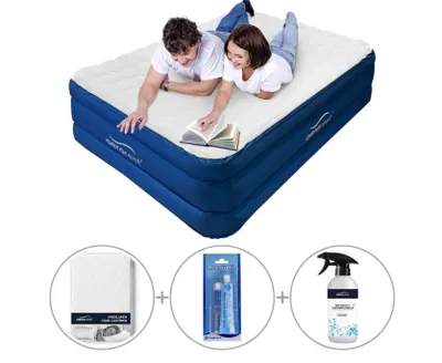 Productafbeelding van AeroRest 2-persoons luchtbed | 210 x 152 x 51 cm | Afritsbaar topmatras | Inclusief bijpassend hoeslaken + reparatiekit + luchtbedverfrisser