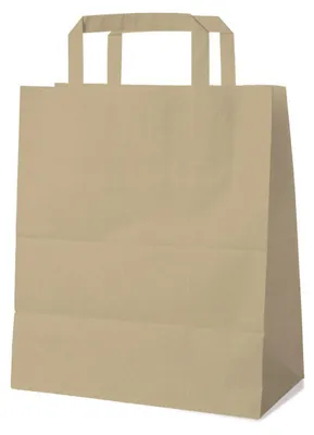 Produktbild von 250x Papiertragetaschen 28 x 22 x 10 cm mit EAN-Code braun