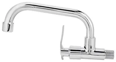 Imagen del producto de Grifo de cocina 360° Giratorio - Montaje en pared - Grifo de agua fría de una sola palanca - Mango ergonómico - Latón/Acero inoxidable - Resistente a la corrosión