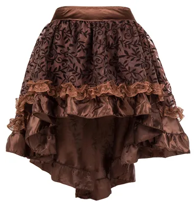 Produktbild von Rock im Steampunk-Design – Kurzer Rock – Asymmetrischer Saum – Damen – Halloween/Cosplay – Einzigartig und stilvoll