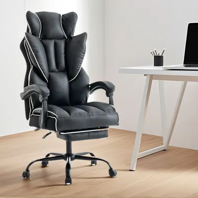 Produktbild von Bequemer Bürostuhl - Großer Bürostuhl - Ergonomischer Bürostuhl - Bürostuhl mit Kunstlederbezug