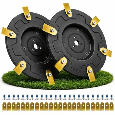 Image de SolidKeus - 2 disques de coupe avec 24 lames pour tondeuse robot