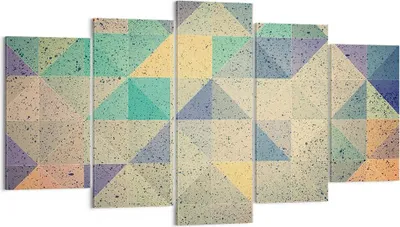 Produktbild von Bild auf Leinwand - Leinwandbild - 5 Teile - Abstraktion Dreieck Muster - 160x85cm - Wand Bild - Wanddeko - Wandbilder - Leinwanddruck - Bilder - Wanddekoration - Leinwand bilder - EA160x85-4287